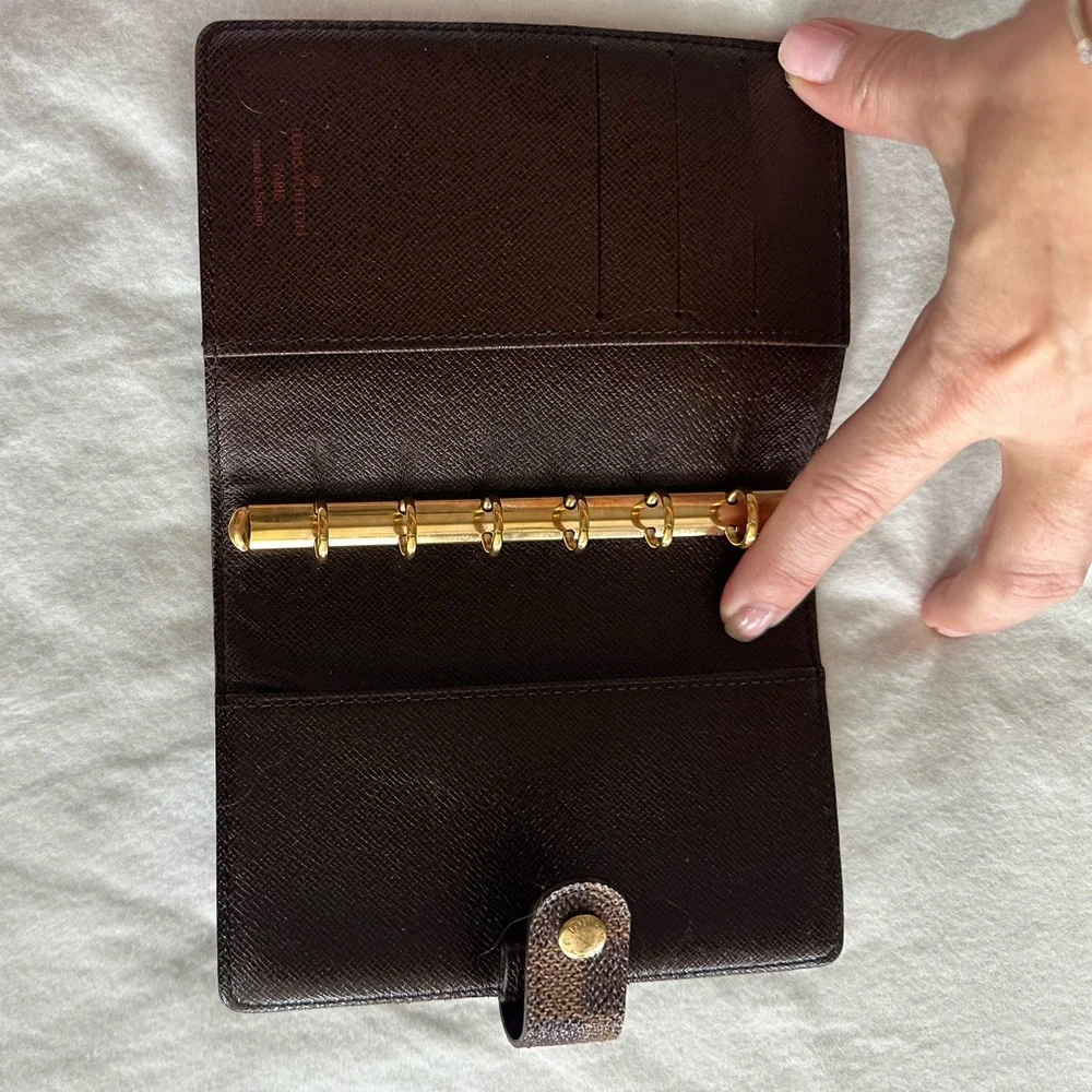Louis Vuitton Damier Agenda - small ring with original stickers and inserts